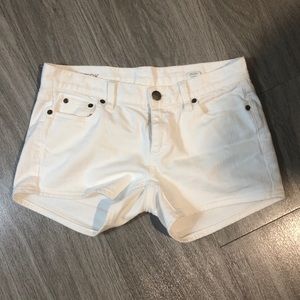 White Denim Matchstick Shorts